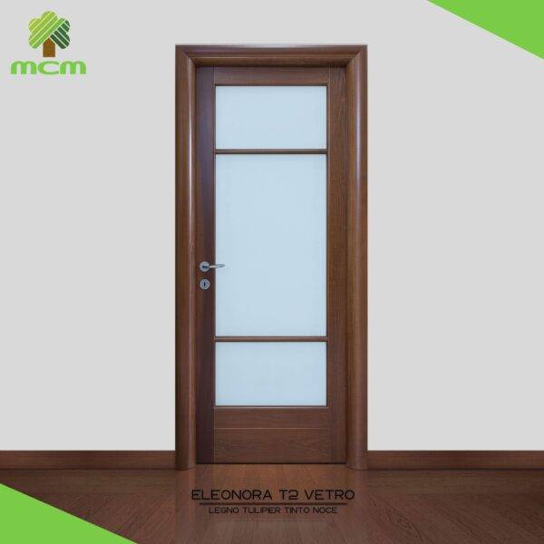 Eleonora T2 Vetro - Legno Tuliper Tinto Noce