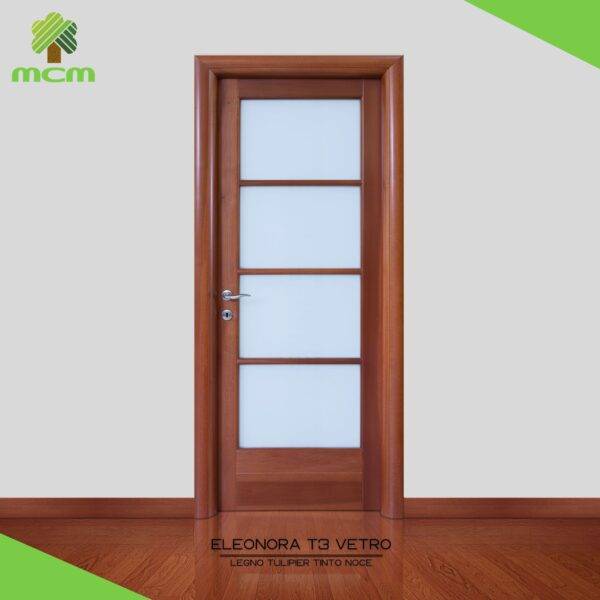 Eleonora T3 Vetro - Legno Tuliper Tinto Noce